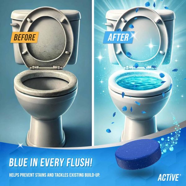 Automatic Toilet Bowl Cleaner Tablets - ACTIVE Blue Gel Toil... - Image 3