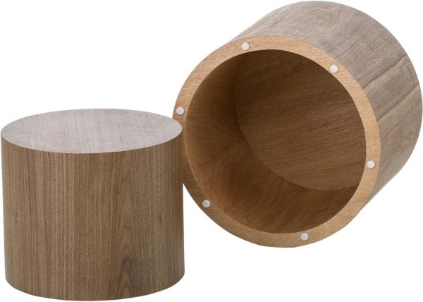 kevinplus Modern Mid-Century Small Coffee Table Wood Round S... - Image 4