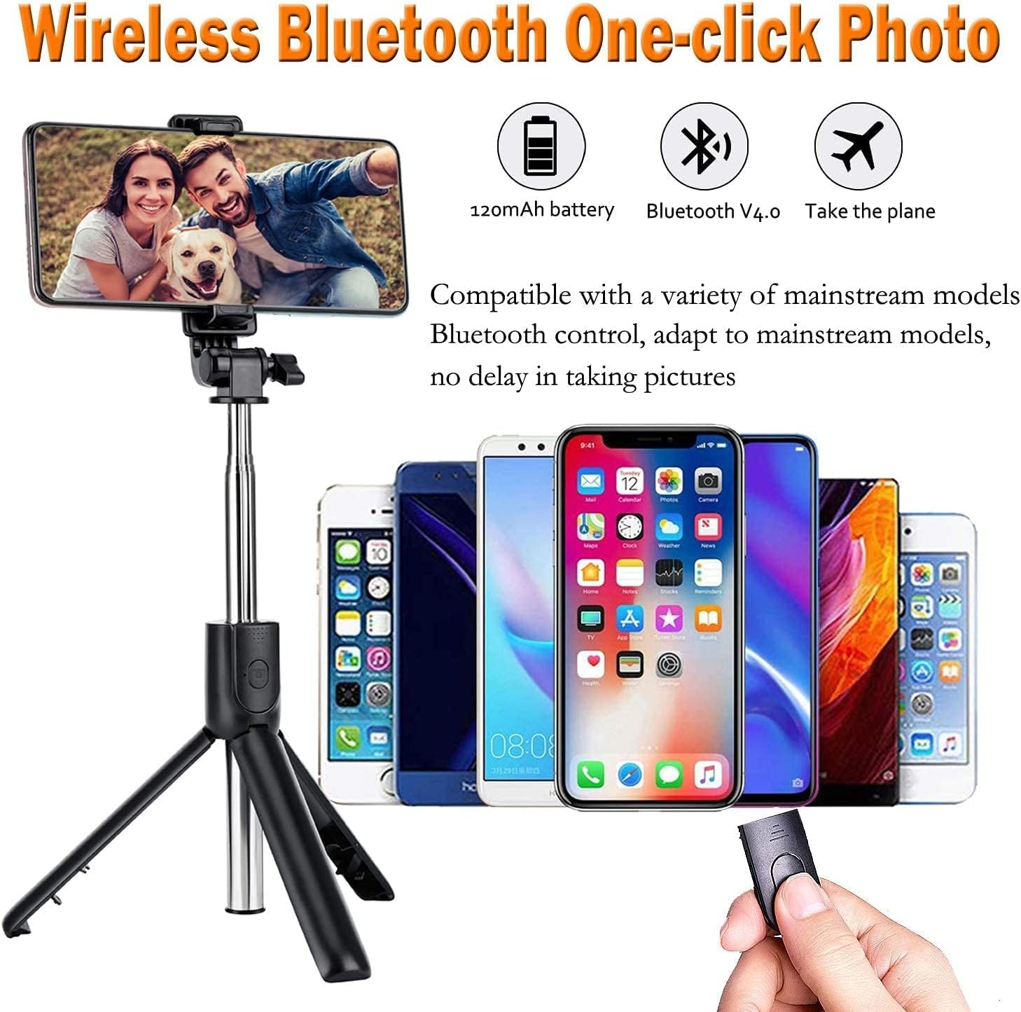 YOOGAA Selfie Stick Tripod, 3 in 1 Extendable Tripod with Wi…