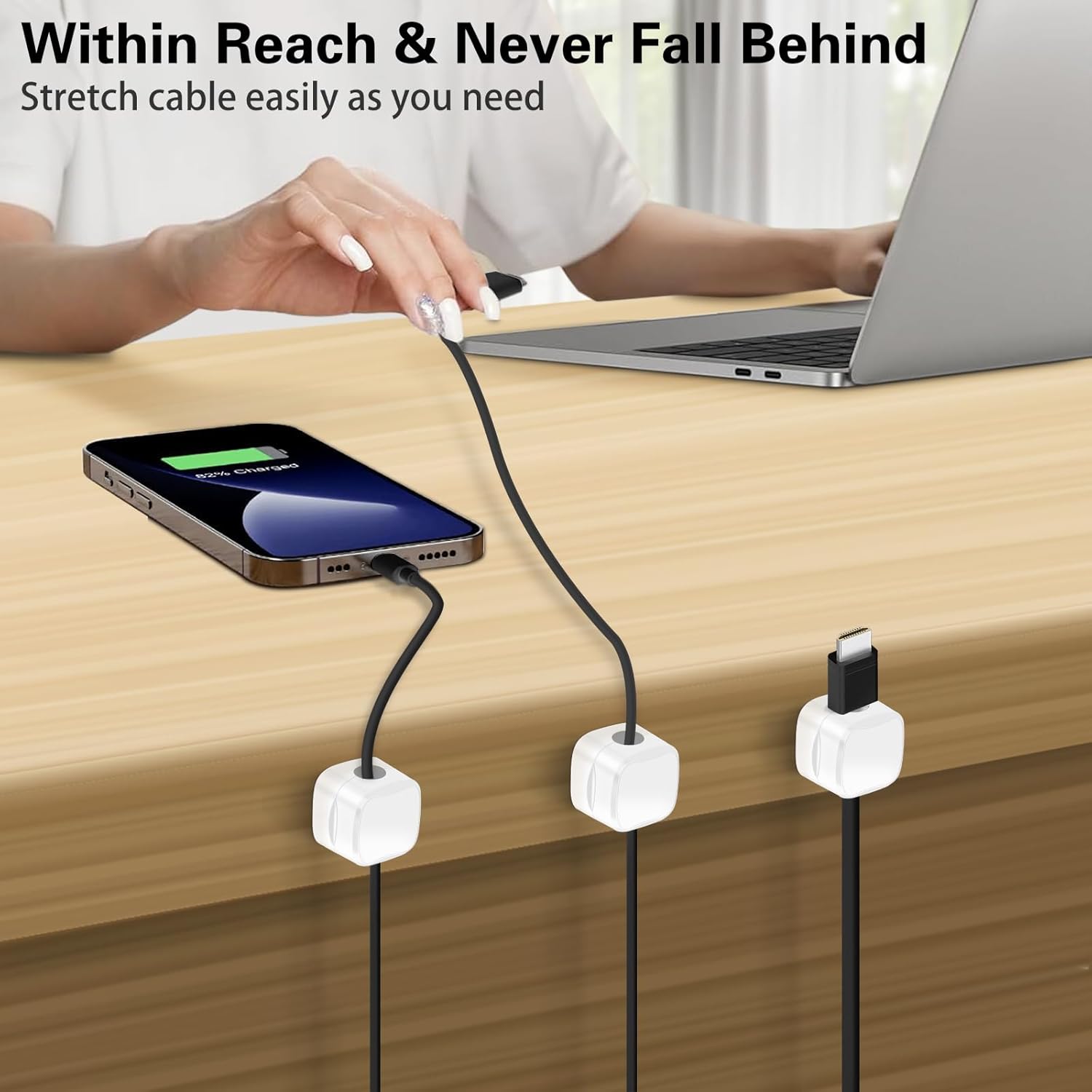 6 Pack Magnetic Cable Clips, NISTARCE Cord Organizer,Cable H…