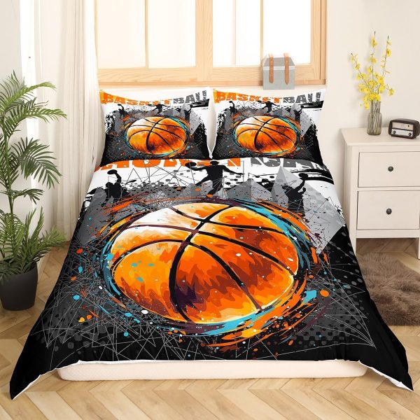 Basketball Bedding Set Queen,Sports Games Comforter Cover fo... - Image 3