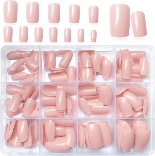 LoveOurHome 240pc Nude Press on Nails Medium Square Fake Nai... - Image 6