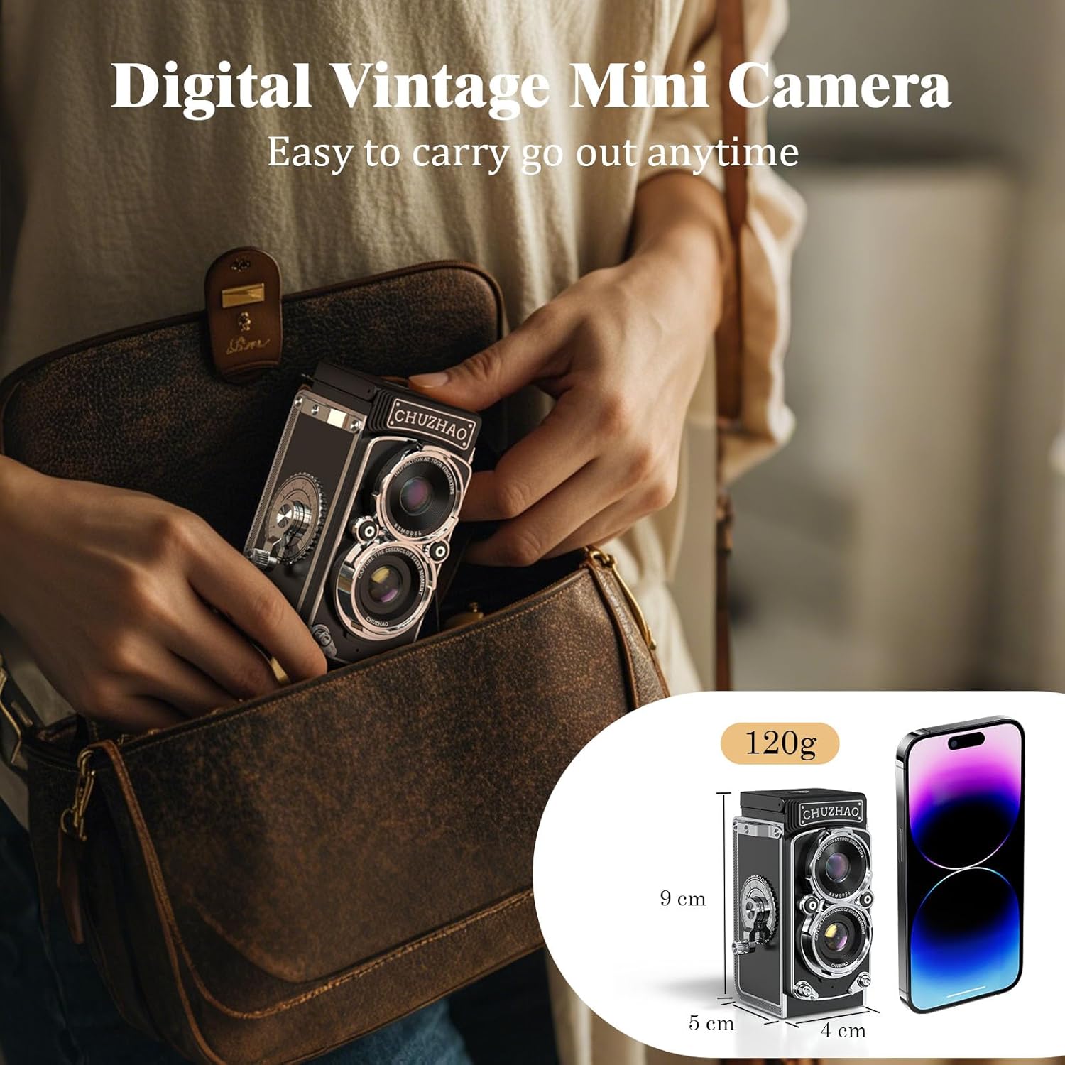 Vintage Mini Digital Camera,1080P FHD Video 12MP Autofocus V…