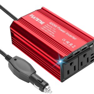 FSATBTNE 400W Power Inverter 12V DC to 110V AC Car Plug Adap...