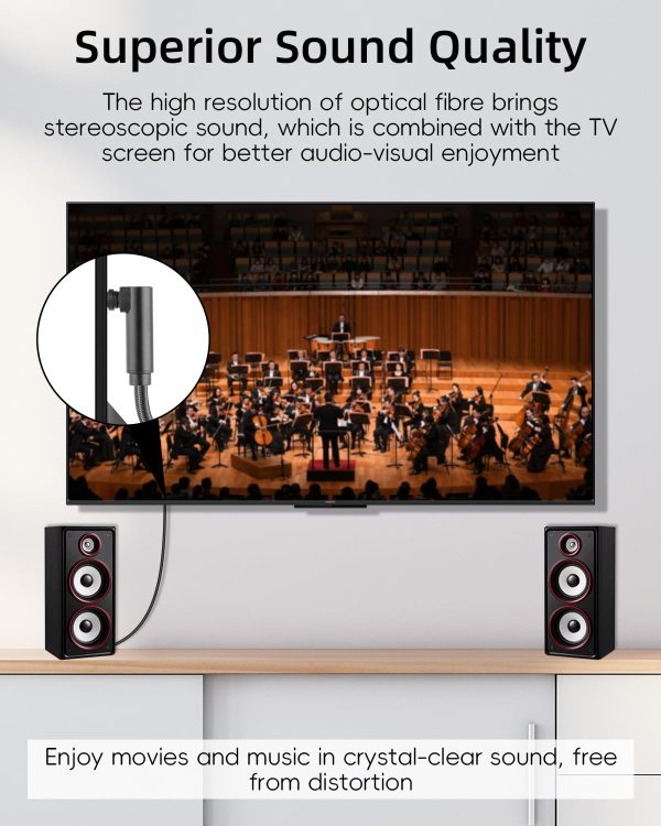 GELRHONR Double 90 Degree Optical Audio Cable, Right Angle T... - Image 2