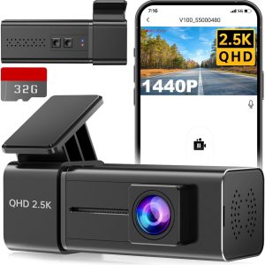 Dash Cam WiFi 2.5K Dashcam, E-YEEGER Front Dash Camera for C...