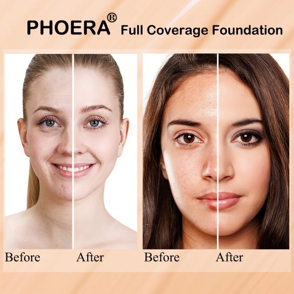PHOERA Foundation Makeup for Wome Full Coverage Foundation S... - Image 4