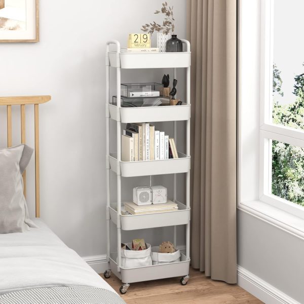 UDEAR 5-Tier Kitchen Rolling Utility Cart,Multifunction Stor... - Image 5