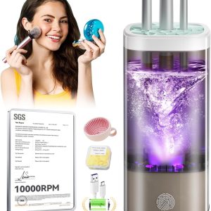 MSDQQTIY Electric Makeup Brush Makeup Brush Cleaner,Deep h C...