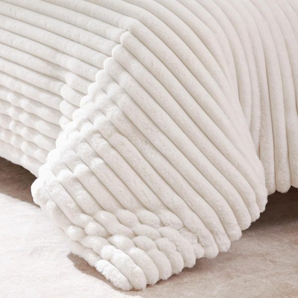 YIKUSH Fluffy Twin Comforter Set 2 Pieces - Beig Fleece Fluf... - Image 4