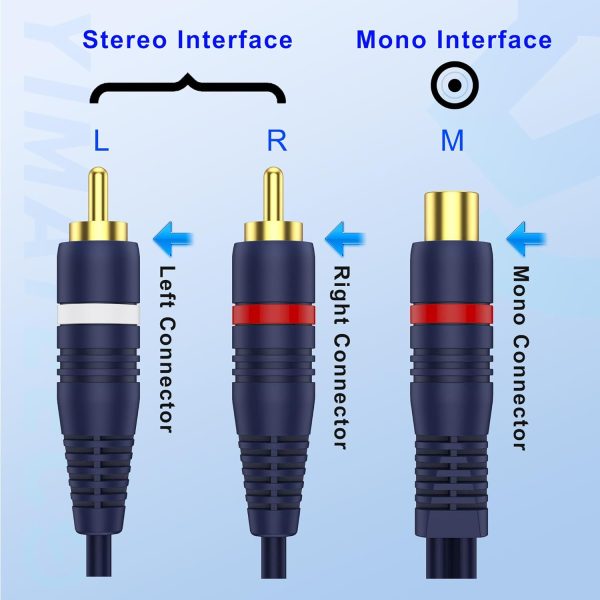 YIMATEECO RCA Y Splitter Cable, RCA Splitter Y Adapter Cable... - Image 4