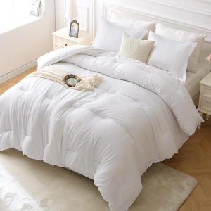 All Season Queen Size Comforter Set 3 PCs, Ultra Soft White ...