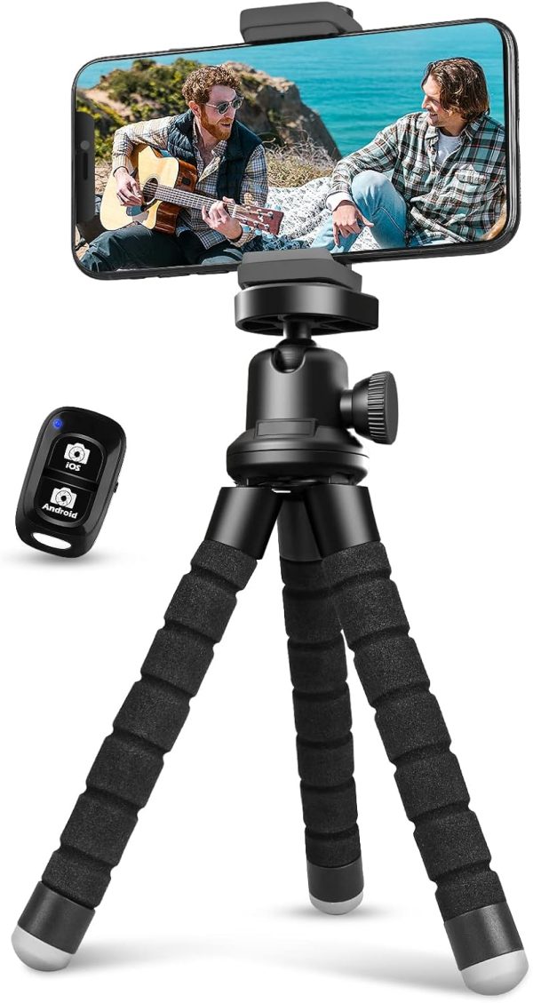 Aureday Phone Tripod, Flexible Tripod for iPhone and Android...