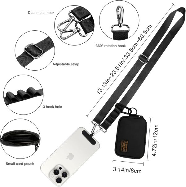 DOB SECHS Crossbody Cell Phone Lanyard with Zipper Pouch Car... - Image 5