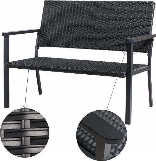 C-Hopetree Outdoor Loveseat Bench Chair for Outside Patio Po... - Image 4