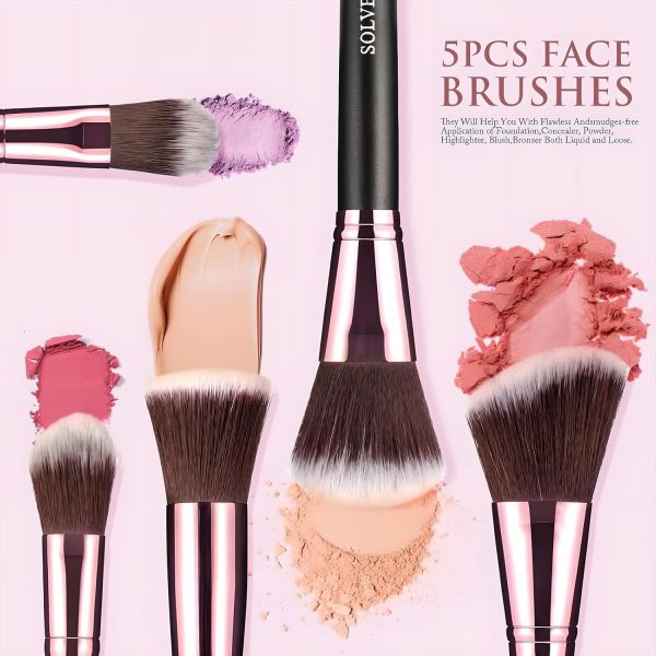 SOLVE Makeup Brushes, 16 Pcs Premium Synthetic Makeup Brush ... - Image 4