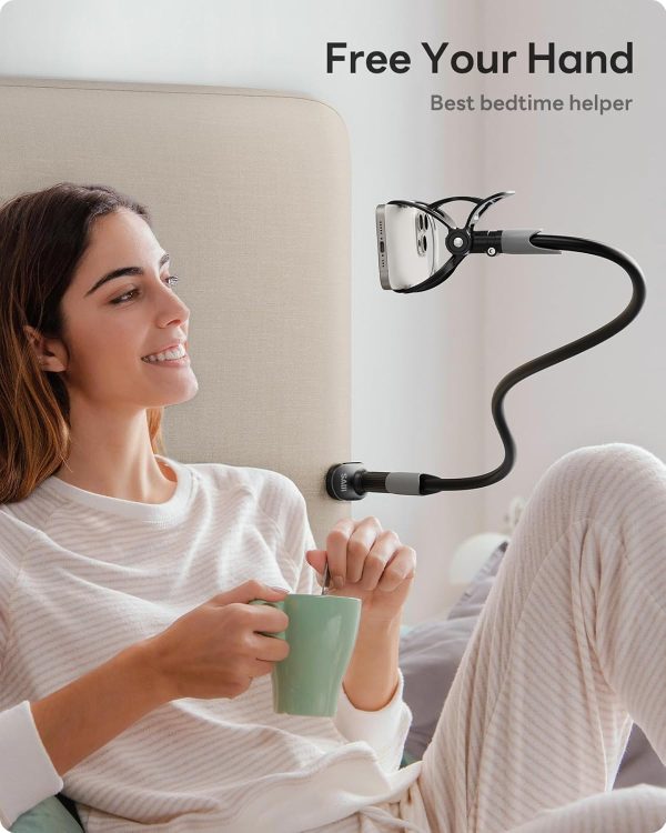 SAIJI Gooseneck Bed Phone Holder, Flexible Long Arm Phone Mo... - Image 5