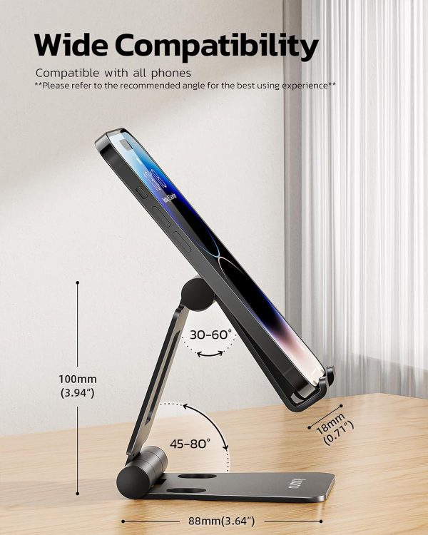 Nulaxy Dual Foldable Phone Stand for Desk, Fully Adjustable ... - Image 4