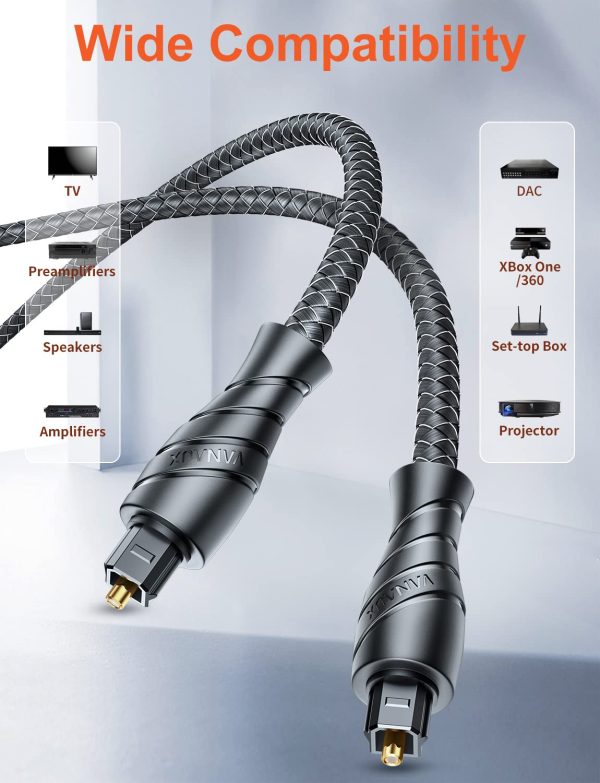 VANAUX Optical Digital Audio Cable[Fiber Optic, TOSLINK, Bra... - Image 5