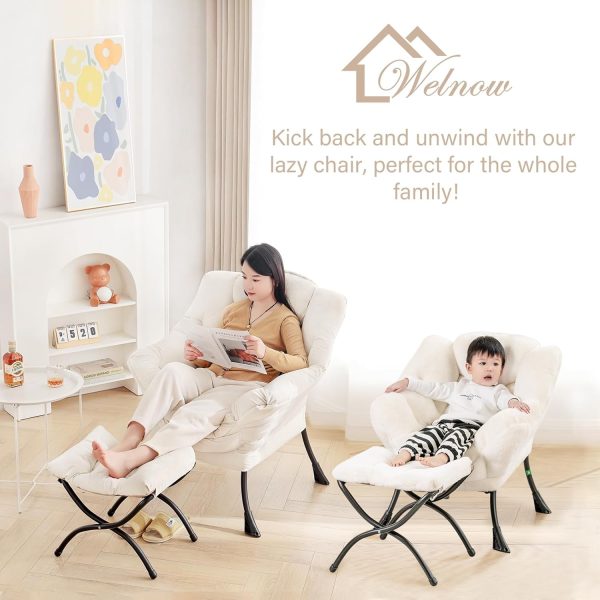 Welnow Lazy Chair with Ottoman, Modern Lounge Accent Chair w... - Image 9