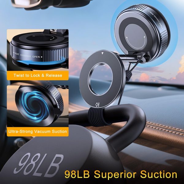 Jkoailiwi 360° Adjustable Vacuum Magnetic Suction Car Phone ... - Image 4