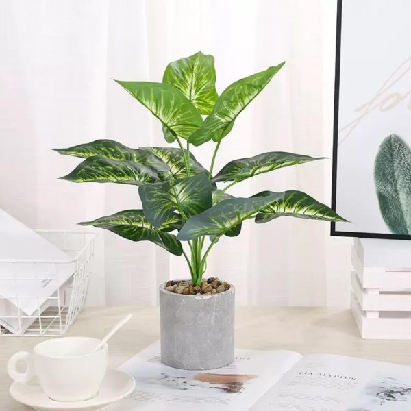 QIUKUN 16'' Artificial Plants Fake Potted Faux for Office De... - Image 2