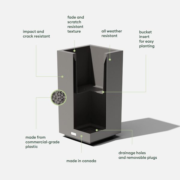 Veradek Block Series Short Indoor/Outdoor Pedestal Planter, ... - Image 2