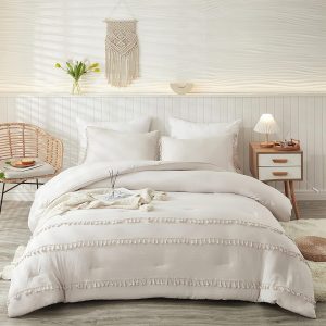 Bedbay Beige Queen Comforter Set Boho Comforter Queen Size B...