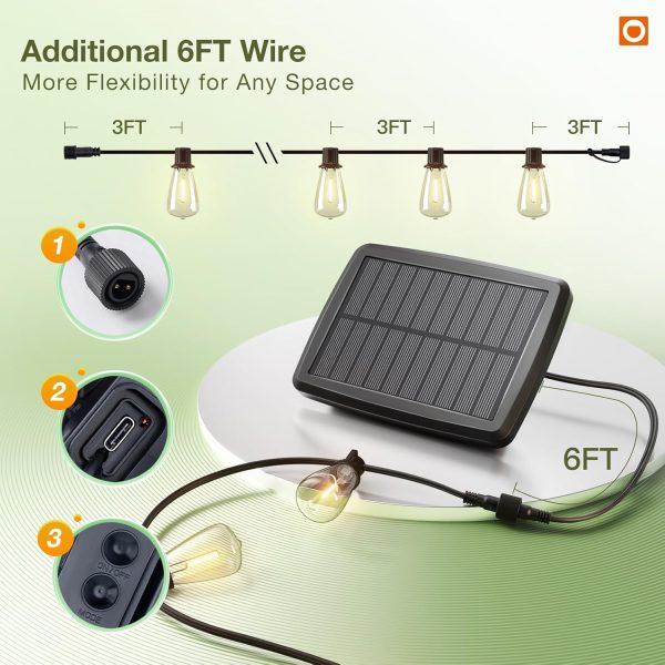 addlon 48FT Solar Lights Outdoor Waterproof,String Lights Ou... - Image 6