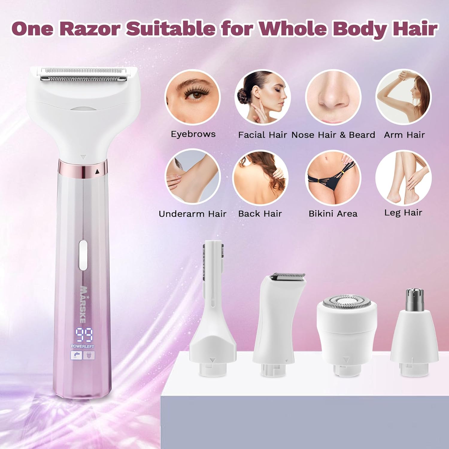 Electric Razors Shavers for Women, Bikini Trimmer 5 in 1 Ele…