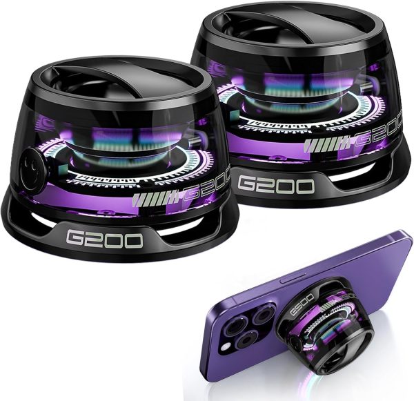 2 Pack G200 Magnetic Bluetooth Speakers with RGB Lights, Wir...