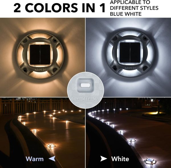 Solar Deck Lights Outdoor 24 Pack, AGPTEK Solar Deck Lights ... - Image 2