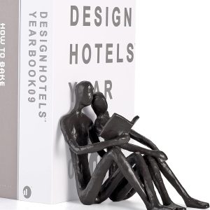 Ambipolar Romantic Reading Couple Bookshelf Decor, Cast Iron...