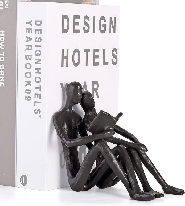 Ambipolar Romantic Reading Couple Bookshelf Decor, Cast Iron...