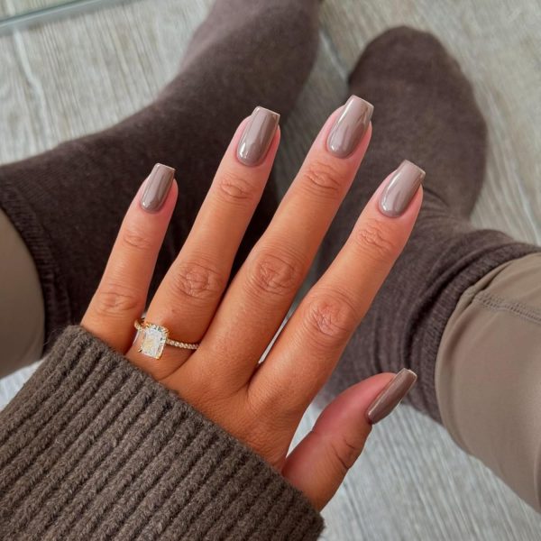 Dark Nude Press on Nails Medium Short Square,Xcreando Glue o... - Image 2