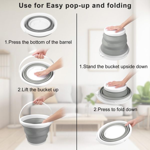 10L Collapsible Bucket and Mop Bucket, Folding Ice Buckets f... - Image 4