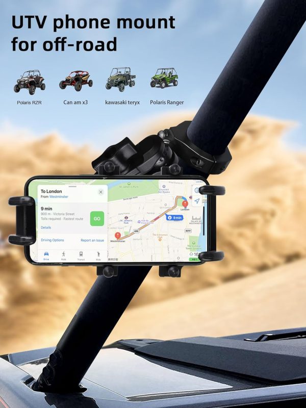 ZIDIYORUO Anti-Vibration UTV Phone Mount, Heavy Duty Full Pr... - Image 2