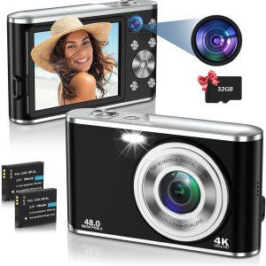 4K Digital Camera, UHD Autofocus 48MP 16X Digital Zoom 2.8 I...