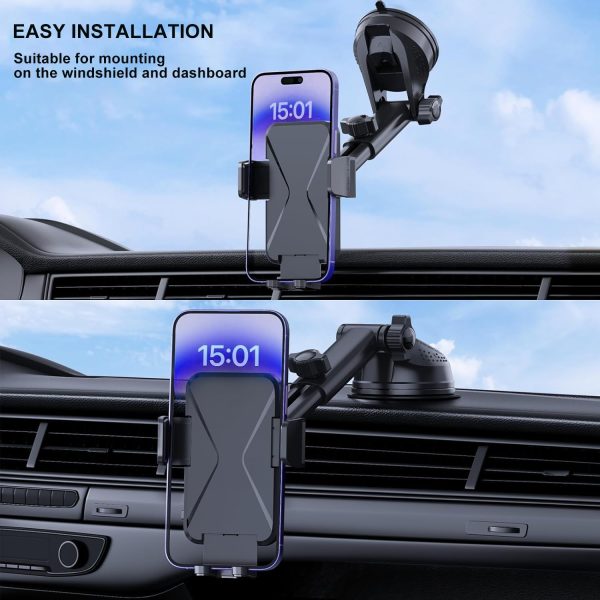 Car Phone Holder Phone Mount for Car Windshield Dashboard Au... - Image 2