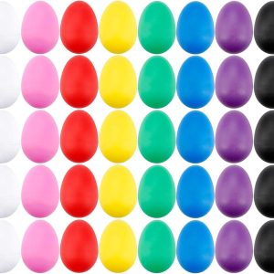 40 Pieces Plastic Egg Shakers Percussion Musical Egg Maracas...