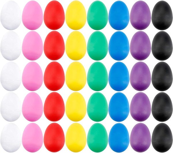 40 Pieces Plastic Egg Shakers Percussion Musical Egg Maracas...