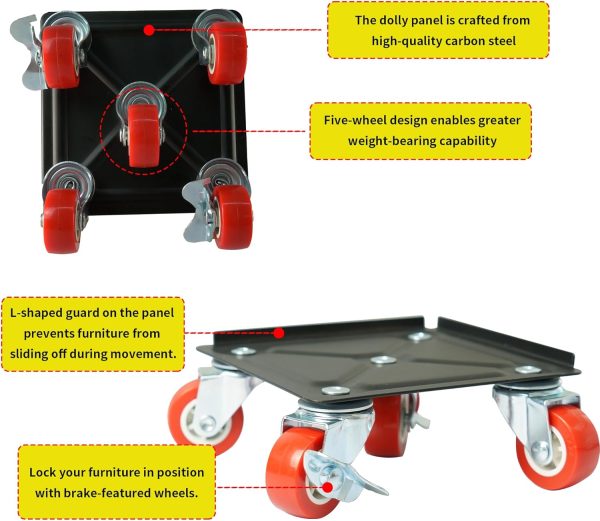 Heavy Duty Furniture Movers with Wheels,Furniture Dolly 5 Wh... - Image 2
