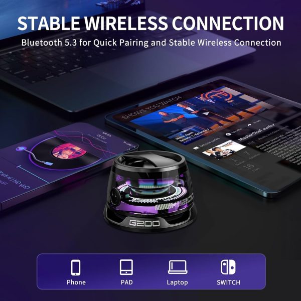2 Pack G200 Magnetic Bluetooth Speakers with RGB Lights, Wir... - Image 6