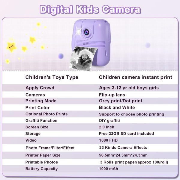 Kids Camera Instant Print Camera - Racazl Instant Camera for... - Image 6