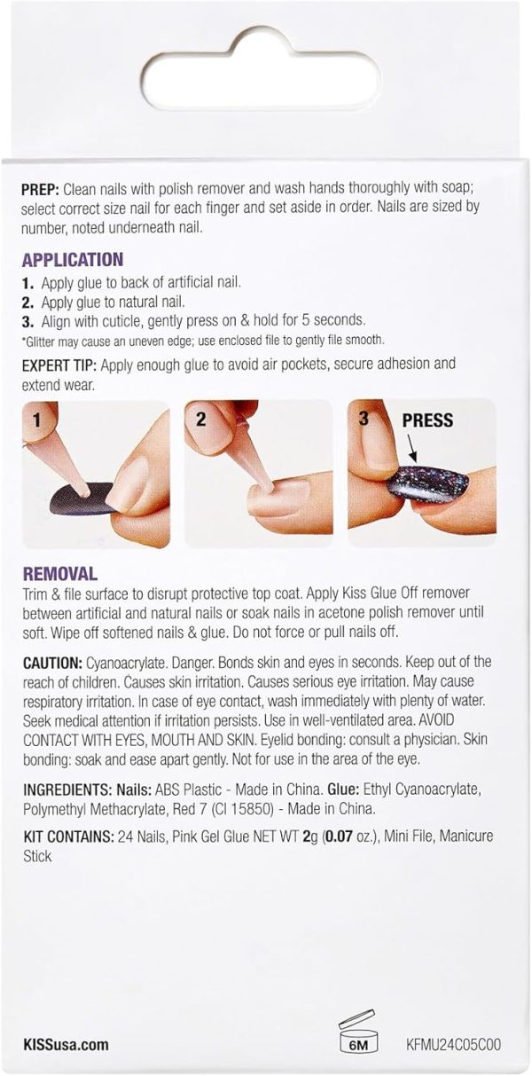 KISS Gel Fantasy, Press-On Nails, Nail glue included, Winter... - Image 7