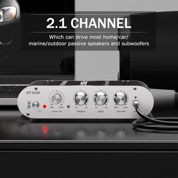 Facmogu ST-838 2.1 Channel HiFi Stereo Subwoofer Amplifier, ... - Image 3