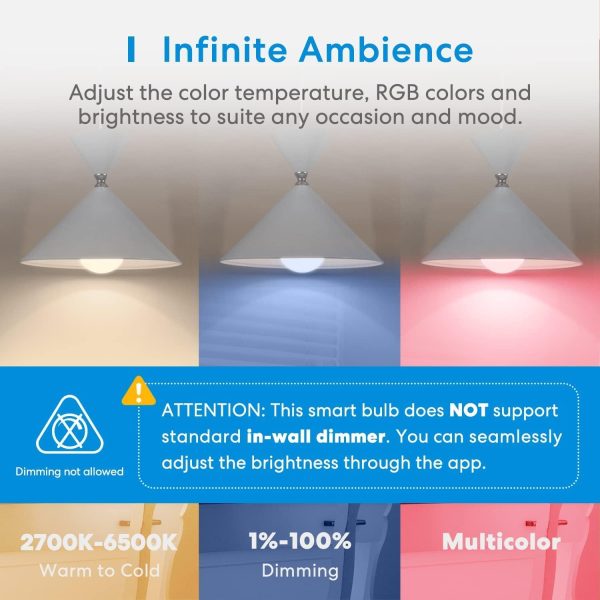 Smart Bulbs, meross Smart WiFi LED Bulbs Compatible with App... - Image 3