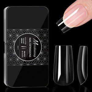 Cycullinyt 250pcs Sculpted Square Medium Soft Gel Nail Tips,...