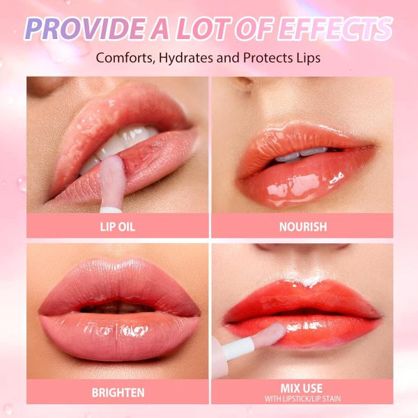 LANGMANNI Moisturizing Lip Oil,No-Sticky Lip Gloss Lip Balm ... - Image 8