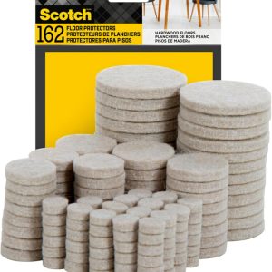 Scotch Felt Pads 162 PCS Beige, Felt Furniture Pads for Prot...